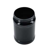 10x 2L Wide Mouth Plastic Jars and Lids Black - Empty Protein and Powder Tubs thumbnail