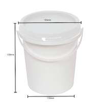 10x 1.2L Plastic Buckets + Lids - Food Grade Empty White Tub With Handle thumbnail