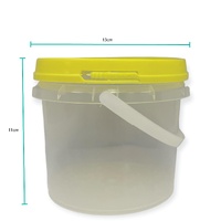 Bulk 10 x 0.8L Honey Bucket with Lid - 1Kg Clear Tamper Proof Plastic Tub thumbnail
