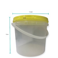 Bulk 100 x 2.2L Honey Bucket with Lid - 3Kg Clear Tamper Proof Plastic Tub thumbnail