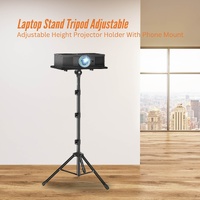 Laptop Stand Tripod - Adjustable Height Projector Holder With Phone Mount thumbnail