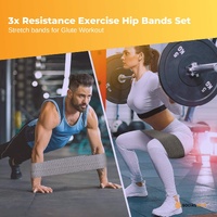 3x Resistance Exercise Hip Bands Set - Stretch Glute Booty Workout Power Loops thumbnail