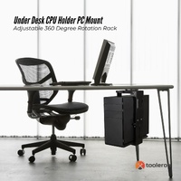 Tooleroo Under Desk CPU Holder PC Mount - Adjustable 360 Degree Rotation Rack thumbnail