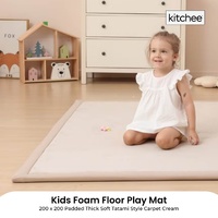 Kitchee Kids Foam Floor Play Mat 200x200cm – Padded Thick Soft Tatami Style Cream thumbnail