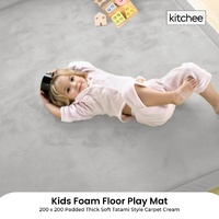 Kitchee Kids Foam Floor Play Mat 200x200cm – Padded Thick Soft Tatami Style Grey thumbnail
