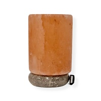 USB Colour Changing Salt Himalayan Lamp - Cylinder Shape Pink Rock LED Light thumbnail