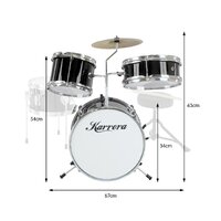 Karrera Children's 4pc Drum Kit - Black thumbnail