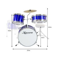 Karrera Children's 4pc Drum Kit - Blue thumbnail