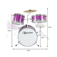Karrera Childrens 4pc Drum Kit - Purple thumbnail