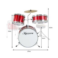 Karrera Children's 4pc Drum Kit - Red thumbnail