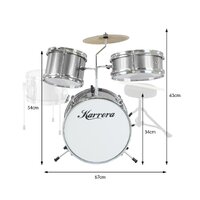 Karrera Childrens 4pc Drum Kit - Silver thumbnail