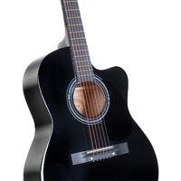Karrera Acoustic Cutaway 40in Guitar - Black thumbnail