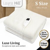 Laura Hill Heated Electric Blanket Fitted Fleece Underlay Throw Single thumbnail