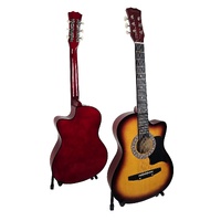 Karrera 38in Pro Cutaway Acoustic Guitar with Bag Strings - Sun Burst thumbnail