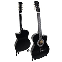 Karrera 38in Pro Cutaway Acoustic Guitar with Carry Bag - Black thumbnail