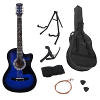 Karrera 38in Pro Cutaway Acoustic Guitar with Bag Strings - Blue Burst thumbnail