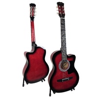 Karrera 38in Pro Cutaway Acoustic Guitar with guitar bag - Red Burst thumbnail