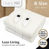 Laura Hill Electric Blanket Heated Fitted King Size Bed Safety 9 Heat Levels thumbnail