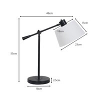 Sarantino Adjustable Metal Table Lamp In Black thumbnail