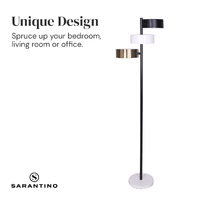 Sarantino Metal Floor Lamp with 3 Swirl Shades thumbnail