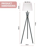 Sarantino Tripod Floor Lamp in Metal and Antique Brass thumbnail