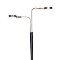 Sarantino LED Metal Floor Lamp with 2 Lights in Brushed Gold and Black Finish thumbnail