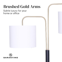 Sarantino Black/Brass Finish Reading Light  Electric Table Lamp thumbnail