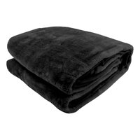 Laura Hill 800-gsm Faux Mink Throw Rug Blanket Queen Size Double-sided Large Super Luxurious Soft Heavy - Black thumbnail