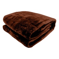 Laura Hill Faux Mink Blanket 800GSM Heavy Double-Sided - Chocolate thumbnail