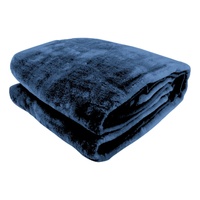 Laura Hill 800-gsm Faux Mink Throw Rug Blanket Queen Size Double-sided Large 220 X 240cm Heavy - Blue thumbnail