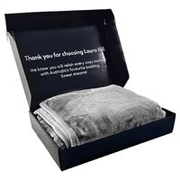 Laura Hill Double-sided Large 220 X 240cm Faux Mink Throw Rug Blanket 800-gsm Heavy - Silver thumbnail