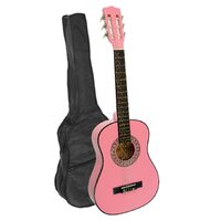 Karrera 34in Acoustic Wooden Childrens Guitar - Pink thumbnail