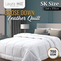 Laura Hill 700GSM Goose Down Feather Comforter Doona - Super King thumbnail