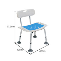Orthonica Height Adjustable Aluminium Shower Chair With Shower Head Holder thumbnail