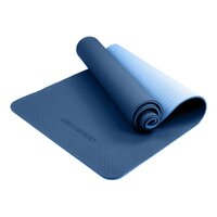 Powertrain Dual Layer 8mm Yoga Mat | Dark Blue | Non-slip Surface And Carry Strap For Ultimate Comfort And Portability thumbnail