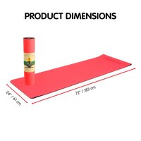 Powertrain Eco-friendly Dual Layer 8mm Yoga Mat | Red Blush | Non-slip Surface And Carry Strap For Ultimate Comfort And Portability thumbnail