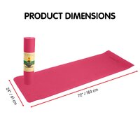 Powertrain Eco-friendly Dual Layer 6mm Yoga Mat | Pink | Non-slip Surface And Carry Strap For Ultimate Comfort And Portability thumbnail