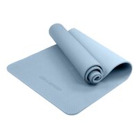 Powertrain Eco-friendly Dual Layer 6mm Yoga Mat | Sky Blue | Non-slip Surface And Carry Strap For Ultimate Comfort And Portability thumbnail