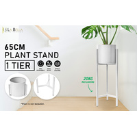 Plant Stand 65cm Planter Shelf Rack Display Steel 1 Tier WHITE thumbnail