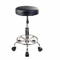 Swivel Salon Barber Stool Chair Round Type BLACK thumbnail