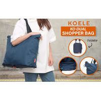 Shopper Bag Tote Bag Foldable Travel Laptop Grocery Nylon KO-DUAL NAVY thumbnail