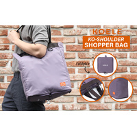 Shopper Bag Tote Bag Foldable Travel Laptop Grocery Nylon KO-SHOULDER PURPLE thumbnail