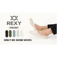 5X Rexy Daily No Show Ankle Socks Large Non-Slip Breathable MULTI COLOUR thumbnail