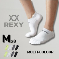 8X Rexy Seamless Sport Sneakers Socks Medium Non-Slip Heel Tab MULTI COLOUR thumbnail