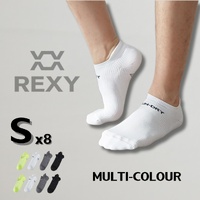 8X Rexy Seamless Sport Sneakers Socks Small Non-Slip Heel Tab MULTI COLOUR thumbnail