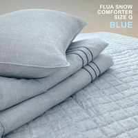 Saesom Flua Snow Comforter Set Queen Cool Quilt Bedspread BLUE thumbnail