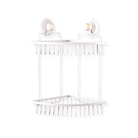 Double Corner Shelf Removable Suction WHITE thumbnail