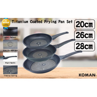 KOMAN Non-Stick Titanium Coating Frying Pan 20 26 28cm Set thumbnail