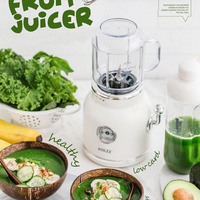 PHILEX Electric Blender Juice Smoothie Ice Mixer Retro 600ml WHITE thumbnail
