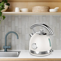 PHILEX Electric Kettle Water Boiler Stainless Steel Retro 1.7L IVORY thumbnail